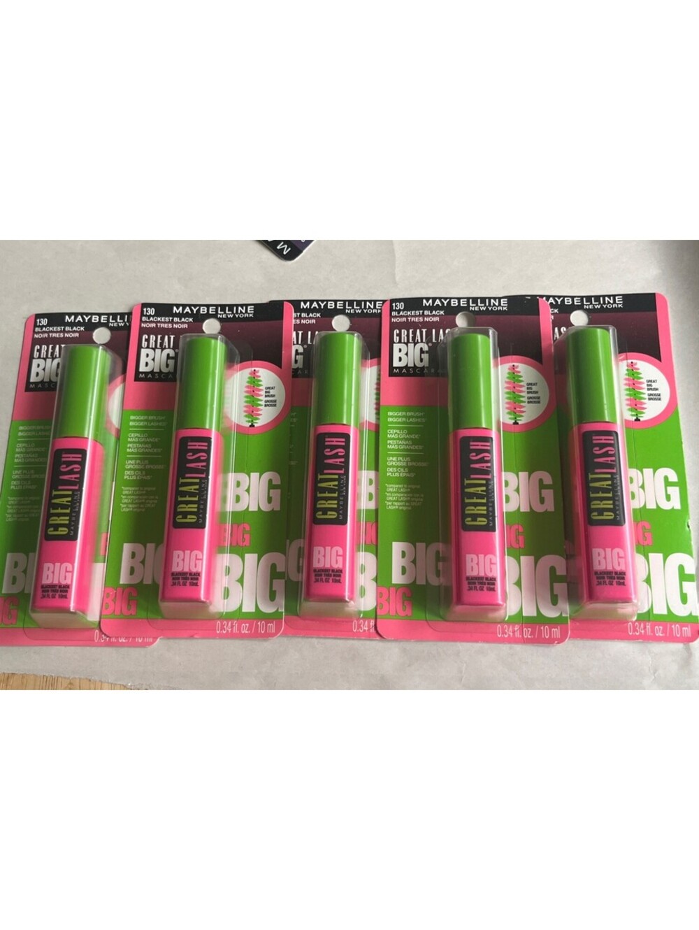 (5)  Maybelline New York Great Lash BIG Washable Mascara. 130 Blackest Black
